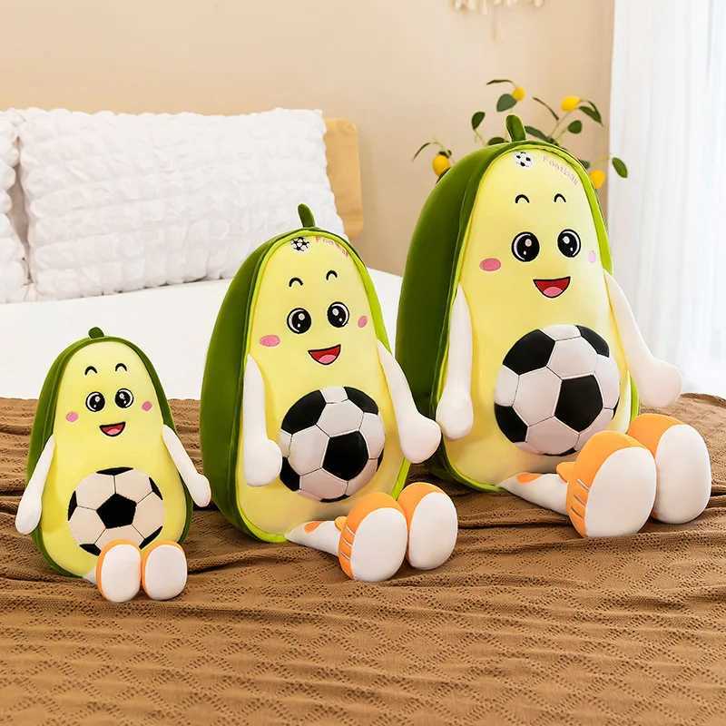 Gevulde pluche dieren fruit avocado basketbal voetbal pluche speelgoed 35 cm cartoon gevulde plushie kussen zachte pop babykamer decor voor schattig verjaardagscadeau