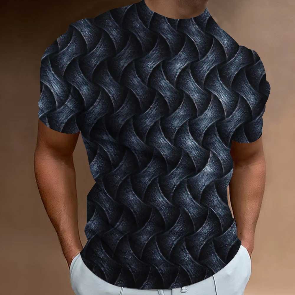 T-shirts pour hommes T-shirt géométrique T-shirt Men 3D Impression décontractée à manches courtes T-shirt Summer O-Neck Pullover Tops Cool Tops Fashion Street SweetShirtl2404