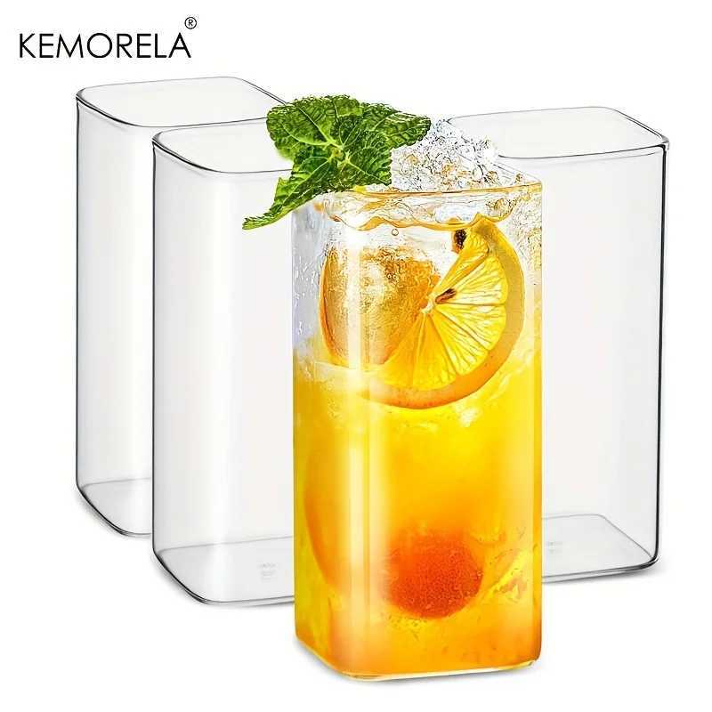 Tumblers 4st Drinking Glasses Cups 15oz/19oz Thin Highball Clear Tall Glass For Water Juice Beer Drinks and Cocktail H240425