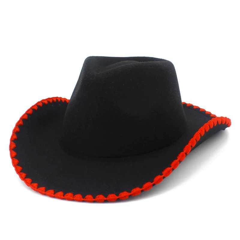 Chapeaux à bord large chapeau seau cowboyhat automne et hiver mâle et femelle kazz jazz chapeau européen et américain mode ouest cowboy occidental y240425