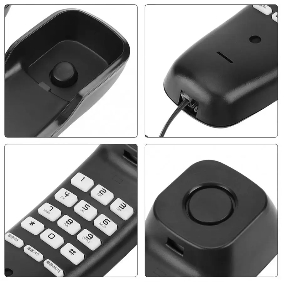 Accessories Fixed Landline Smart Telephone Portable Mini Phone Wall Telephone Hanging Telephone 2 in 1 Push Button Phone for Home