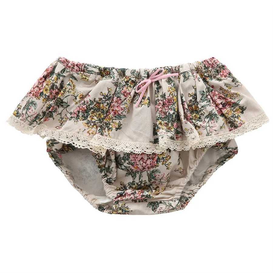 Skirts 0-24Months Newborn Baby Floral Bloomers Sweet Floral Toddler Girls Ruffle Bubble Shorts Cotton Cozy Infant Diaper Cover H240425