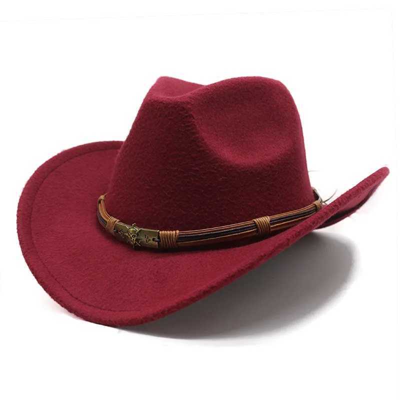 Chapeaux à bord large chapeau seau cowboy fedoras chapeau pour homme chapeaux pour femmes ceinture extérieure voyage église panama cuir ruban élégant dame chapeau automne largeur y240425