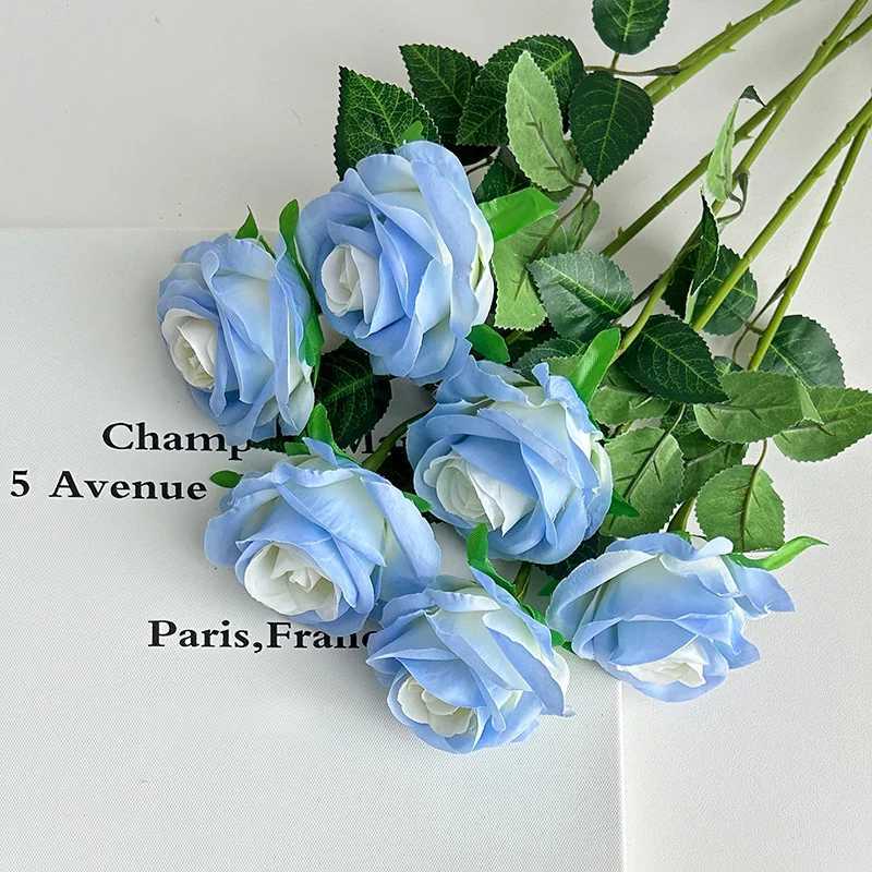 Vases Rose Branch Artificial Flowers Bride Bouquet DIY Wedding Party Flower Valentines Day Gift Table Vase Decor Photo Prop