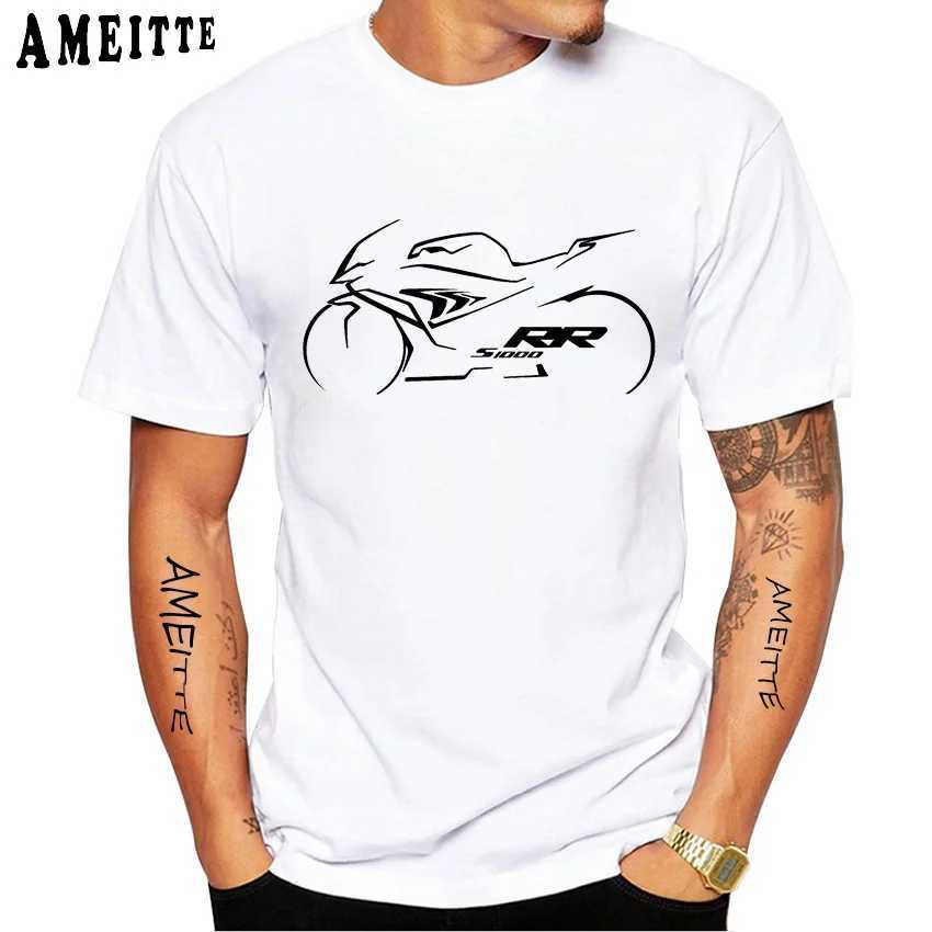 T-shirts masculins Homem S1000rr Camiseta para os fs de equitao da motoCicleta tshirt s 1000 rr ajuste fino camisa nova vero dos homens manga curta branco occasionnel t t240425