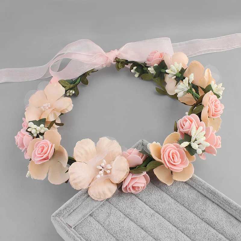 Biżuter w ślubnej biżuterii Flower Hair Vine w plaży Wedding Women Women Hair Bejdia Opaski na głowę Akcesorium do ślubnej druhny Halloween Dekoracja D240425