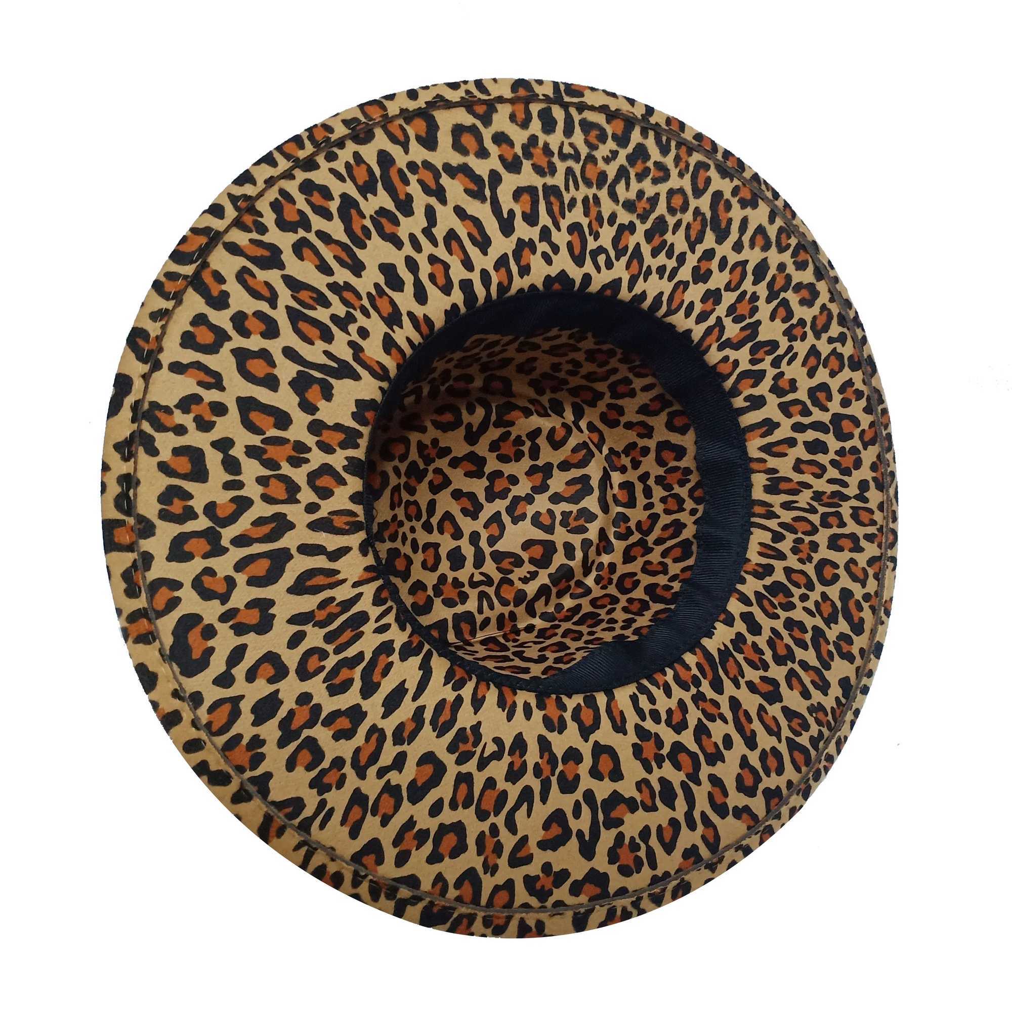 Chapeaux à bord large chapeau seau Bump C Fedora Leopard Fedoras chapeau feutre pour femmes et hommes larges brim leopard Fedoras Hat Jazz C J240425