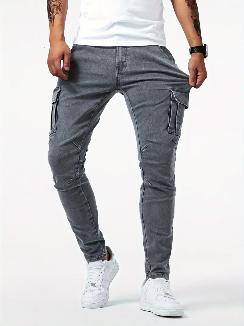 Les jeans slim pour hommes étirent un jean skinny pour les hommes, la mode de la jambe droite confort flex pantalon décontracté 2404253