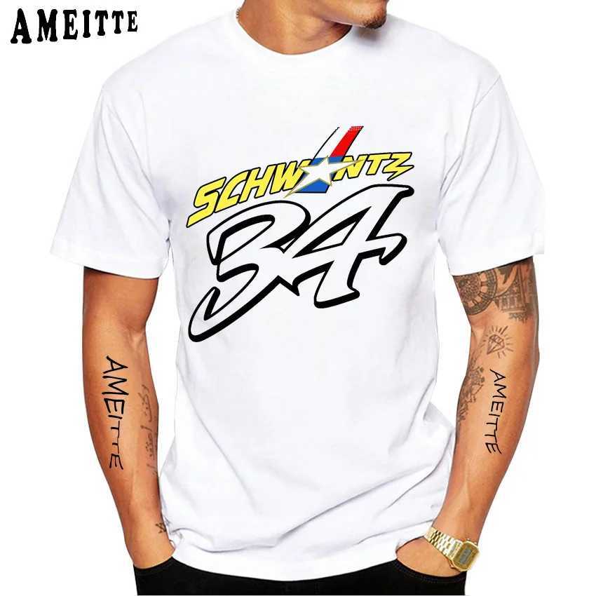 Men's T-Shirts KEVIN SCHWANTZ #34 Classic T-Shirt New Summer Men Short Slve GS Adventure Motorcycle Sport Casual Boy White Ts Tops T240425