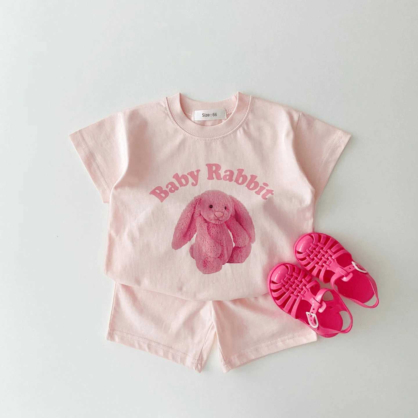 Ensembles de vêtements 2024 ensembles de vêtements d'été pour bébé Corée NOUVEAU-né les filles garçons filles adapter les enfants T-shirt Dinosaur T-shirt + Shorts 1-3y L2404