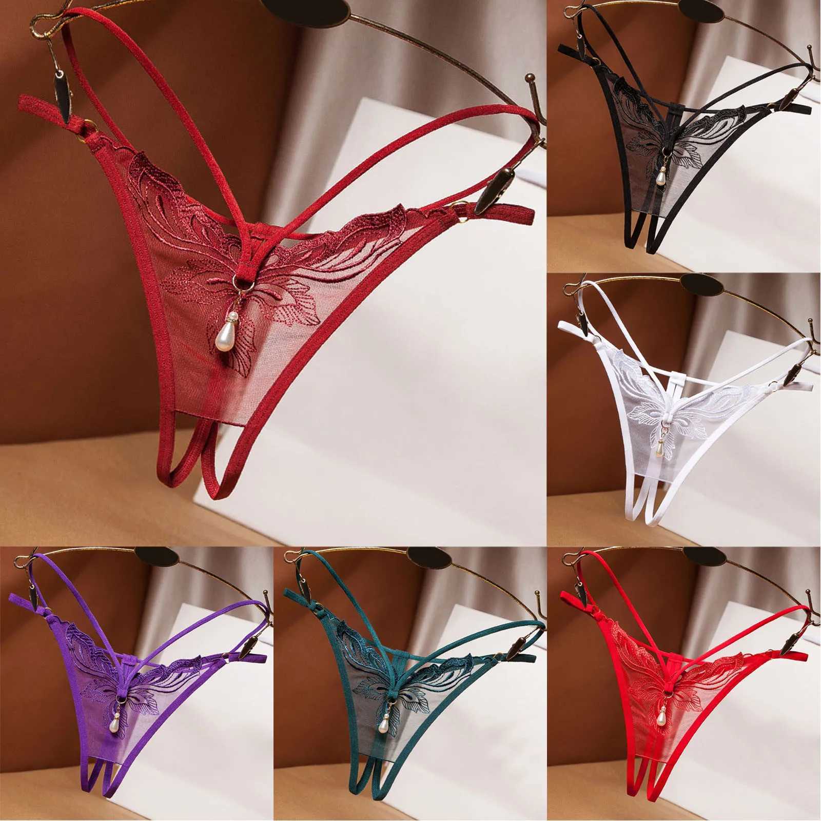 Slips Höschen Heißverkauf Unterwäsche Frauen sexy Dessous-Tanga und G-String-Spitzenhöhe T-Back nahtlose Schnur G-String Schwarze Erotikunterwäsche Y240425