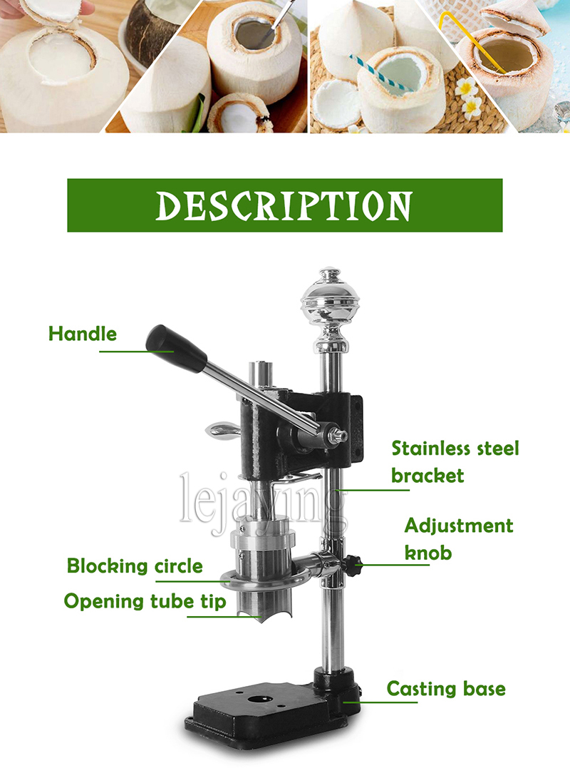 Stainless Steel Green Coconut Cutting Machine Commercial Coconut Machine Manual Portable Coconut Hole Opener