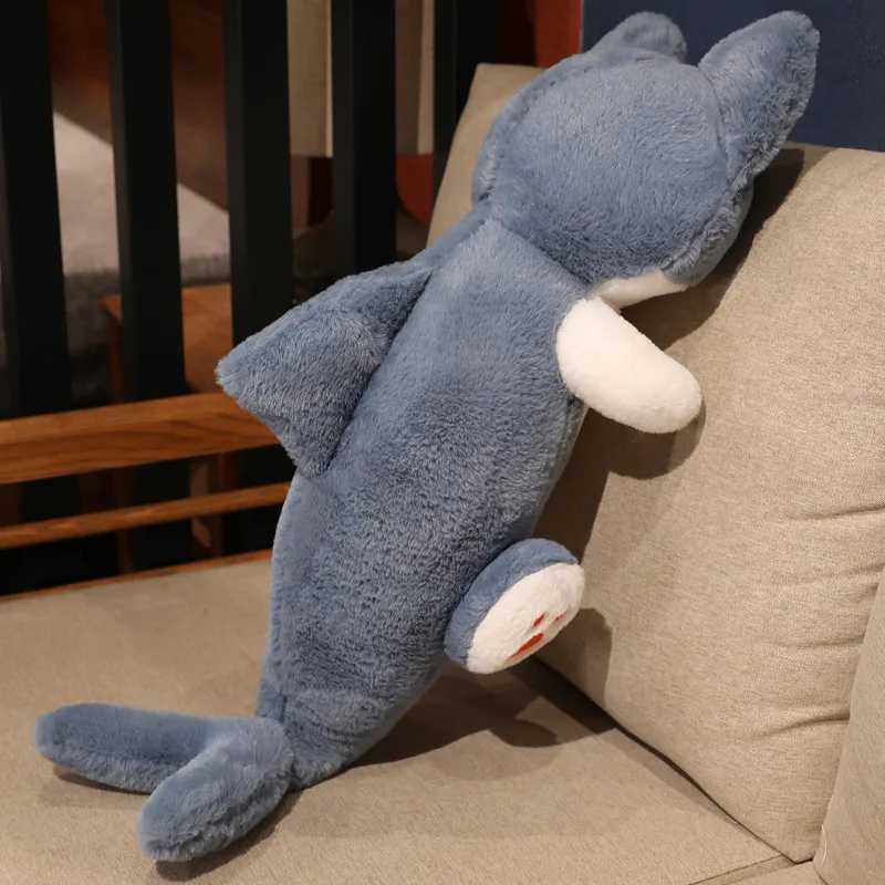 Plush Dolls Creative Shark Cat Plush Toys Stuffed Cute Big Eyes Cats Doll Lovely Animal Pillow Soft Cartoon Cushion Kids Christmas GiftL2404