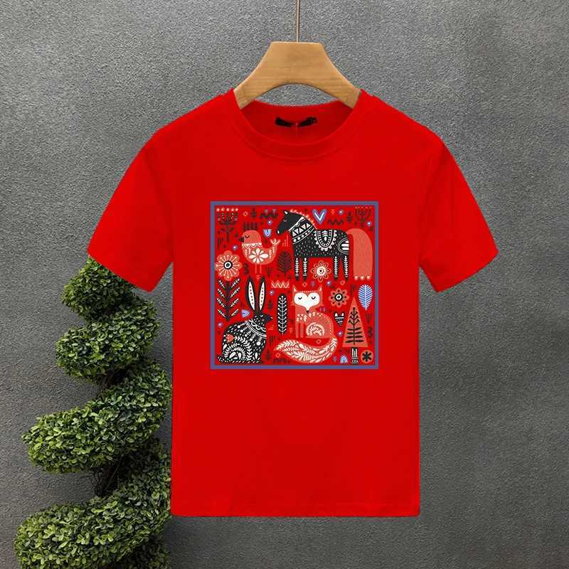 Erkek Tişörtler 2023 Sıcak Kore tarzı lüks marka tshirt%100 pamuklu el boyalı hayvanat bahçesi baskılı ts yaz harajuku kadınlar kısa slve t-shirt t240425