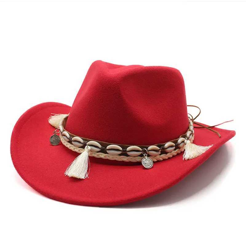Szerokie grzbiet kapelusze wiadra czapki West Cowboy Fedoras Hat for Man Hats for Women Belt Fedora Jazz Cap Travel Church Panama Mass Hat Jumn szeroki Brim Y240425