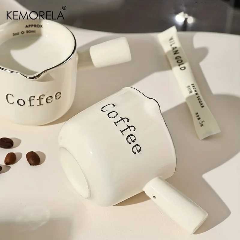 Tumblers Kemorela 3 unz/90 ml Ceramiczny Miejsce Miejsca Ekstrakcja Espresso Ekstrakcja Mleko z skalą i narzędziami kuchennymi H240425