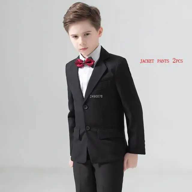 Suits Kids Navy Blue Wedding Suit For Boys Birthday Photography Dress Child Red Blazer School Performance Party Prom Clothing Set