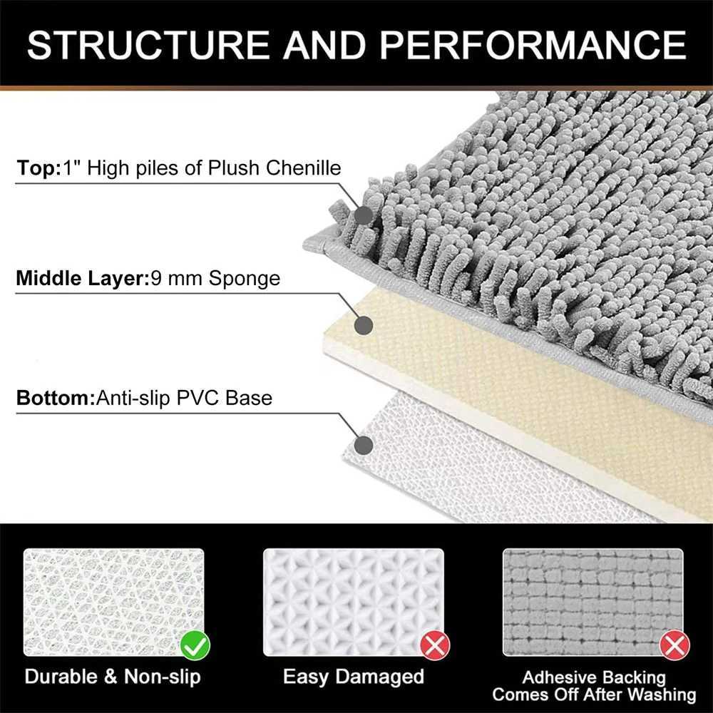 Tapetes de banho OLANLY em forma de vaso higiênico de chenille absorvente de banheiro rápido e macio de banheiro macio piso de piso de piso anti-chão de chuveiro