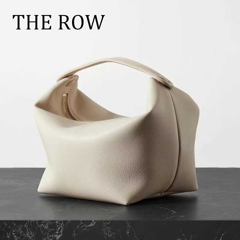 The Row lunch box bag, leather handbag, women's bag, spring/summer niche design bucket bag 240425