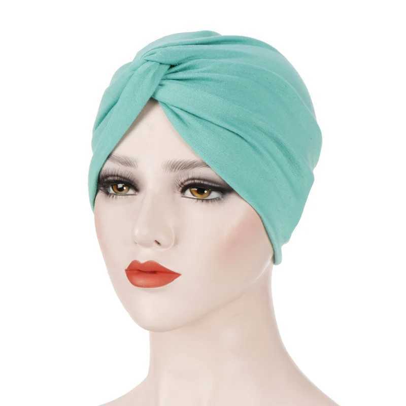 Hijabs Elastico Colore solido Elastico Hijab Wrap Capone Scarf Cappelli musulmani Turban Connet donne Cappello Inner Fashi