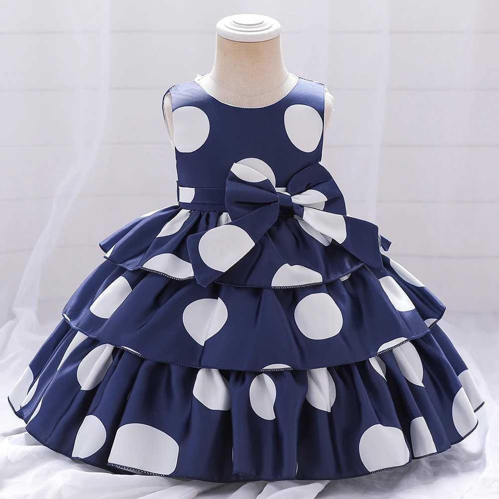 Robes de fille Été bébé robe fille bébé 1 an Robes de fête d'anniversaire pour filles dot arc robe de mariée de mariée