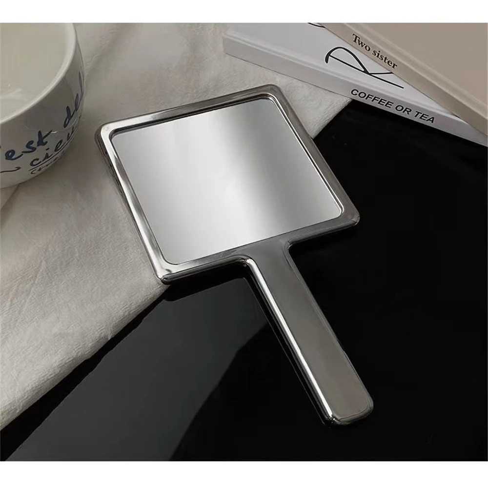 Mirrors Ins Liquid Shape Square Mirror Mini Hand-held Desktop Cosmetic Mirror Makeup Mirror Travel Metallic Portable Beauty Mirror