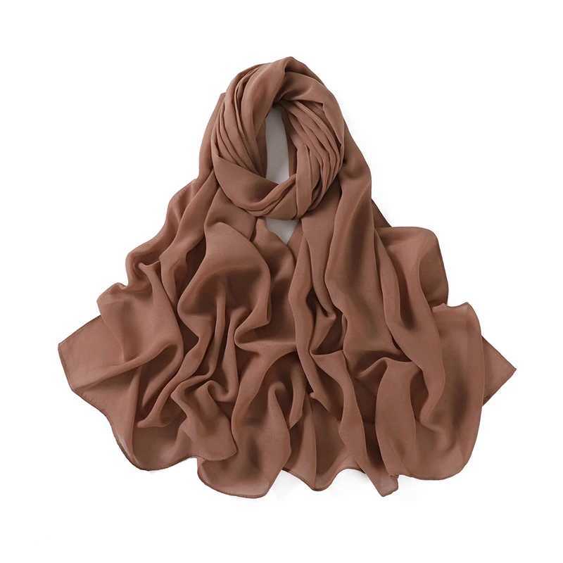 Hijabs Mujeres Chiffon Muslim Hijab Shawls Bufandas modales de algodón Hijabs Soft para mujer envolturas de cabeza musulmana Voile 70*180cm islámico D240425