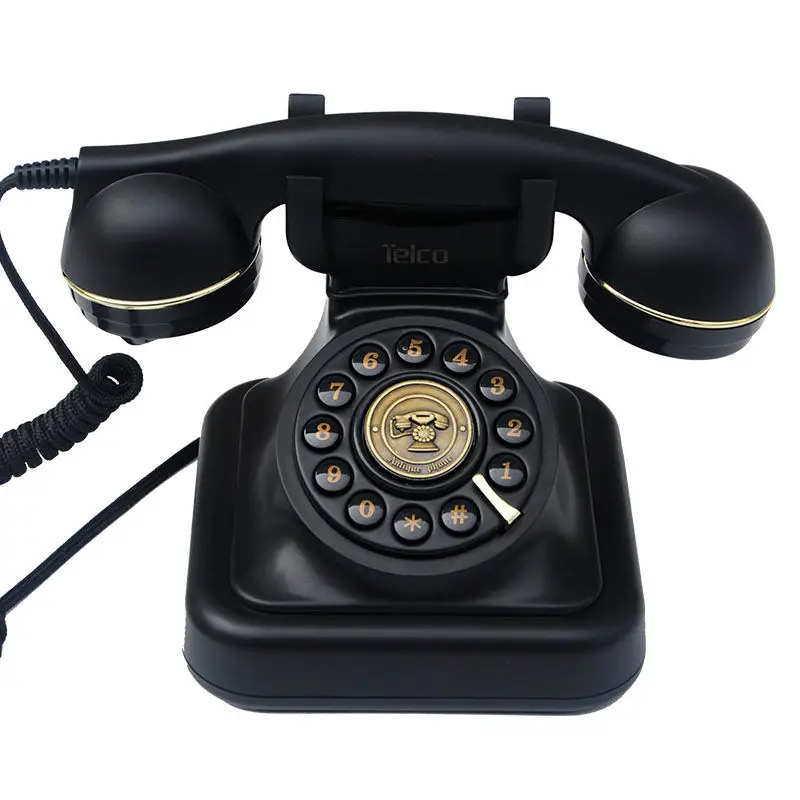 Accesorios Teléfonos de teléfono fijo negro con cable para el hogar Teléfono antiguo de marcado antiguo con Mutifunction Teléfono de teléfono fijo mini teléfono