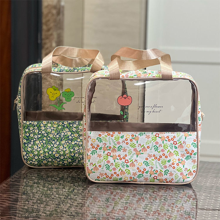 Kleine verse bloemen met de hand gehouden cosmetische tas met grote capaciteit WaSing Bag Travel Travel Portable Skin Care-pakket