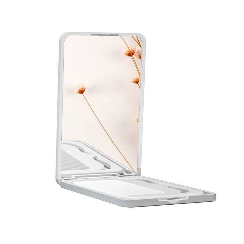 Miroirs miroir de maquillage de pli portable avec peigne couleur solide petit miroir peigne set mode pour fille cadeau de voyage de voyage outils de maquillage miror