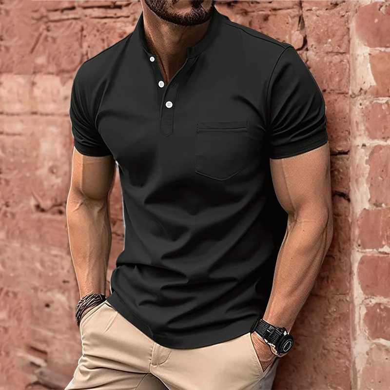 T-shirts masculins broderie d'été Polo Polo Mens Homme à manches courtes Casual Fashion Slim Fit Polo T-shirtl2404 Male