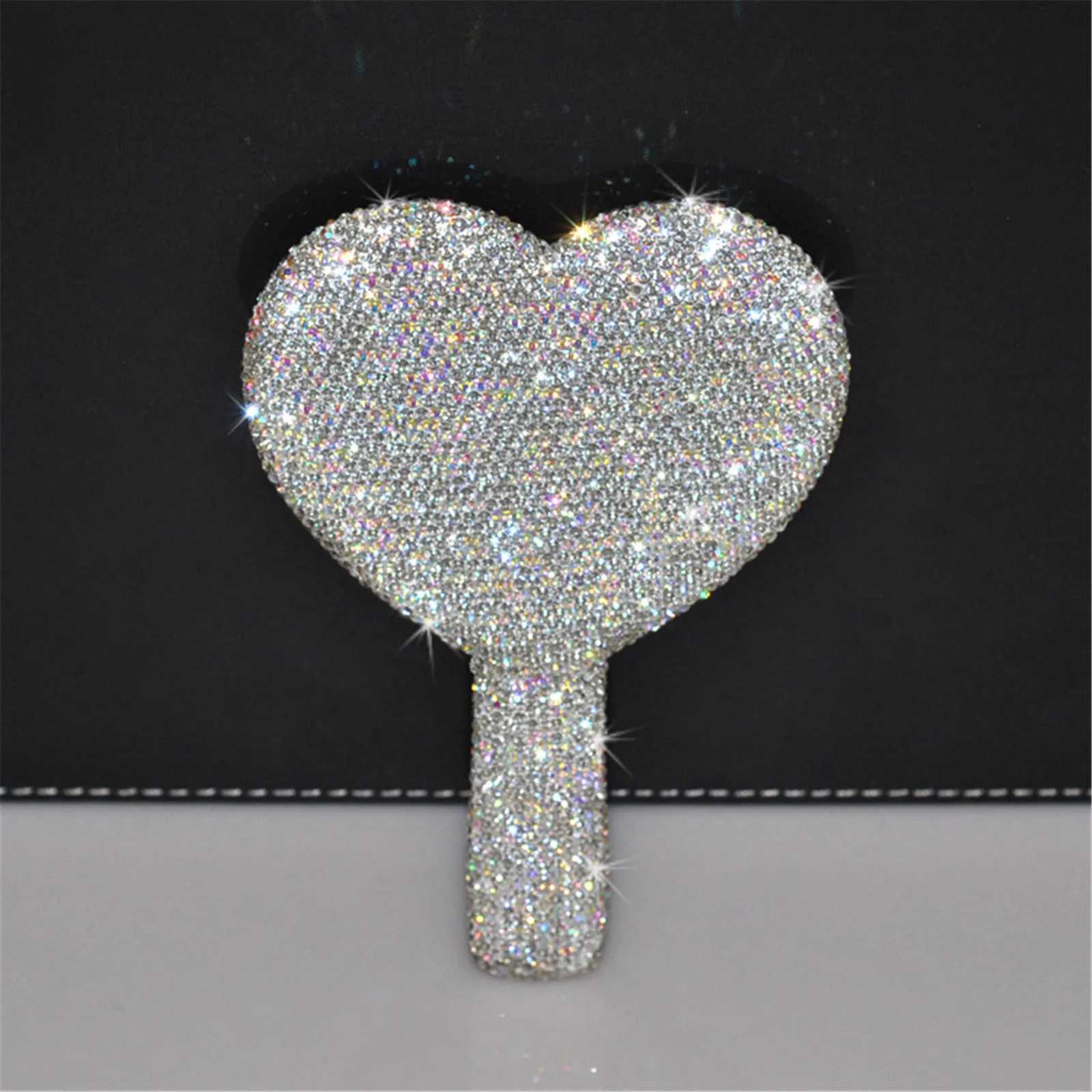 Miroirs miroir à main diamant potable miroir coeur miroir femelle maquillage maquillage de beauté cosmétique miroir de maquillage de vanité à la main pour les filles