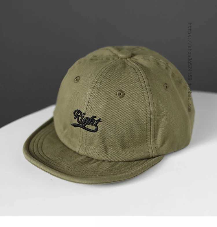 Ball Caps Short Brim Soft Top Cotton Baseball Cap Womens American Retro Small Peaked Mens Street Ins Fashion H240425