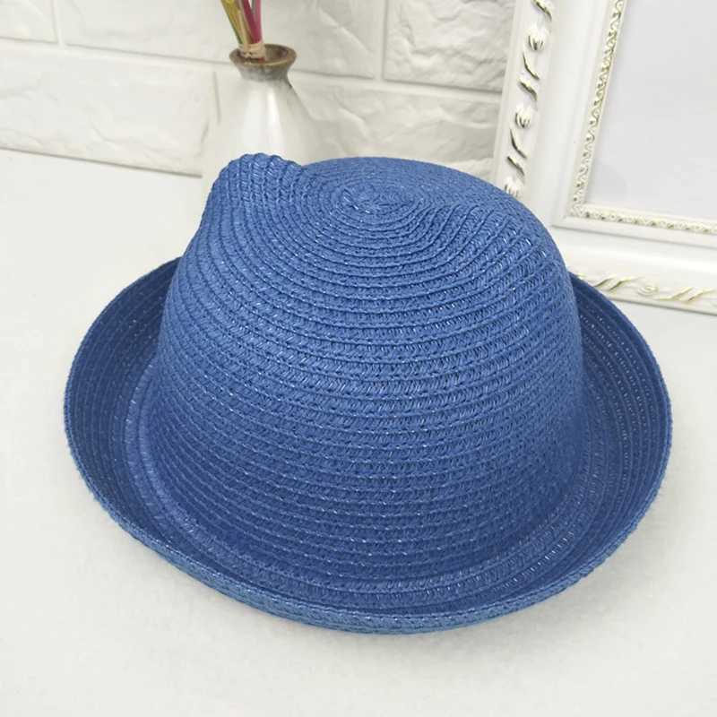 Шляпы шляпы Новая соломенная шляпа ручной работы 7-цветовая детская соломенная шляпа летняя сандаловая шляпа