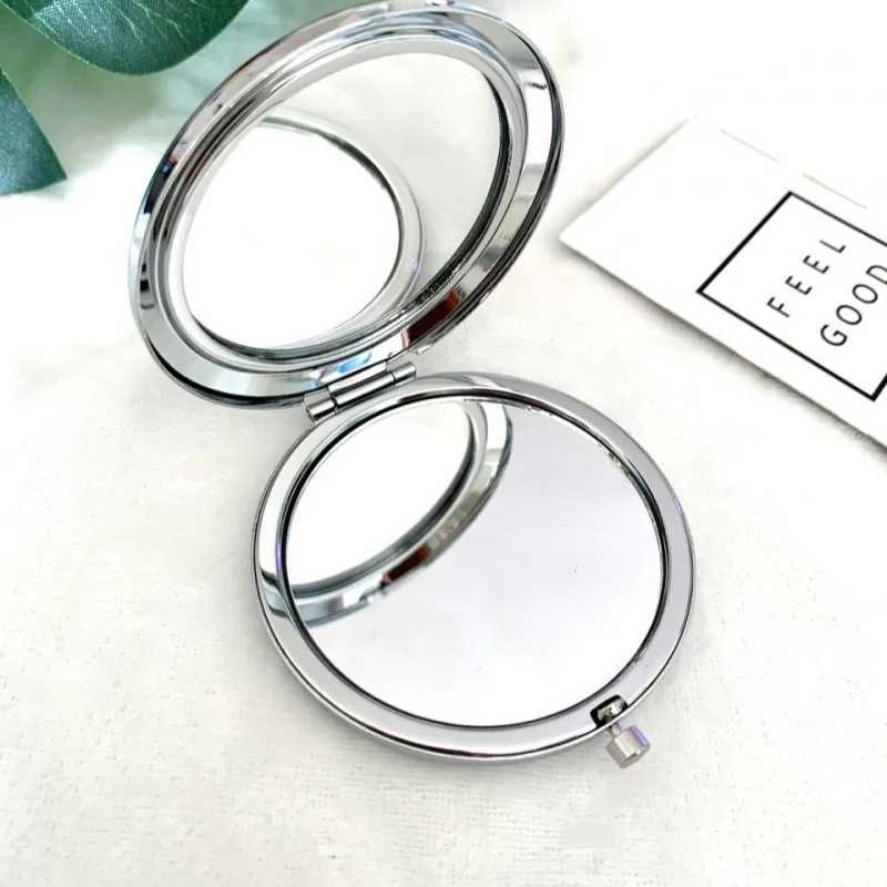 Mirrors Portable Makeup Mirror Silver Rose Gold Color Metal Round Case Double-Side Pop-Up Pocket Mirror Beauty Cosmetic Mirror Tools