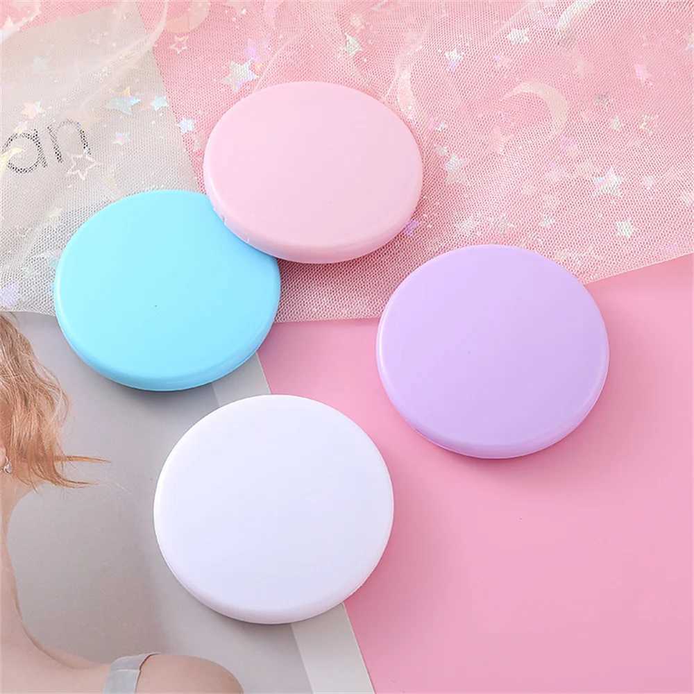 Miroirs de maquillage de couleur crème miroir rond des filles portables cadeaux miroir pliant miroir poche à double face miroir compact en gros