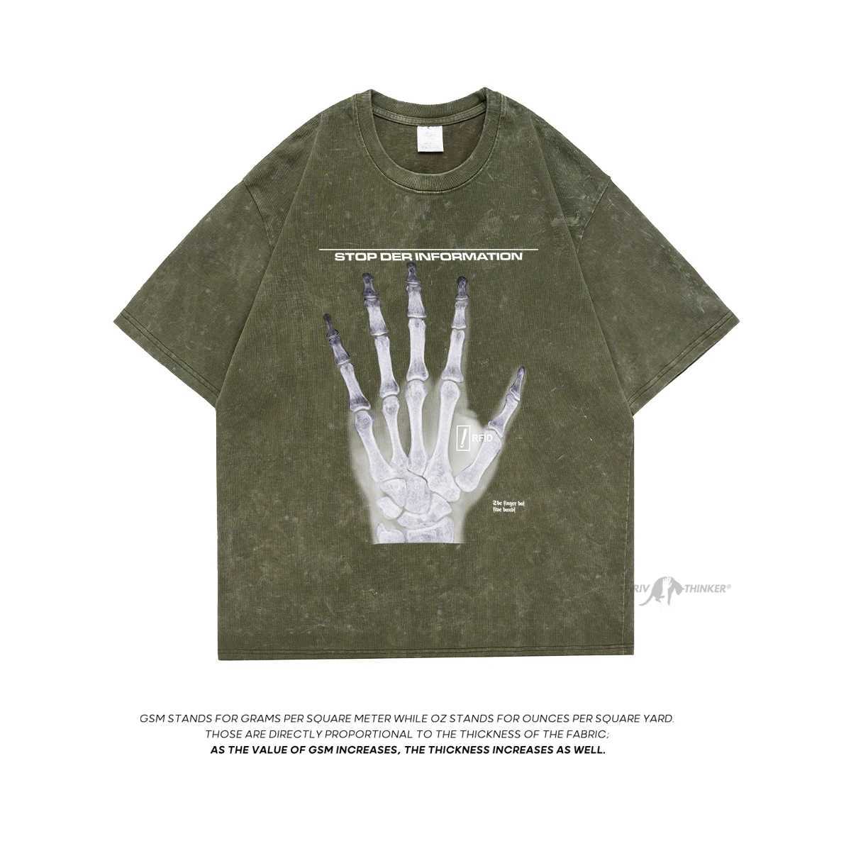 Męskie koszulki Exfine Finger Bone Impresso Grifica t Shirt Para Homens Casual Strtwear Y2K Vintage Hip Hop Manga Curta Owwrotne tshirty kwalifikacje H240425