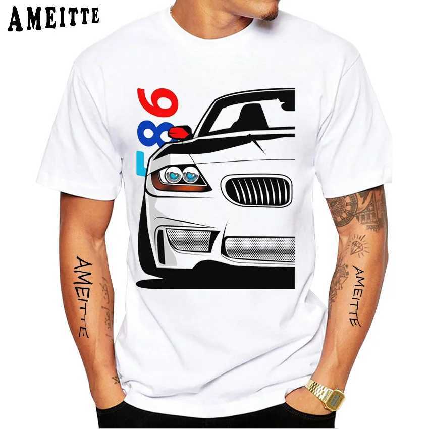 Koszulki mężczyzn Nowe letnie mężczyźni krótkie slve Drive klasyczny Niemcy Eudm - E34 M5 - X5 E30 Evolution Evolution Retro T -Shirt Boy Casual White TS T240425