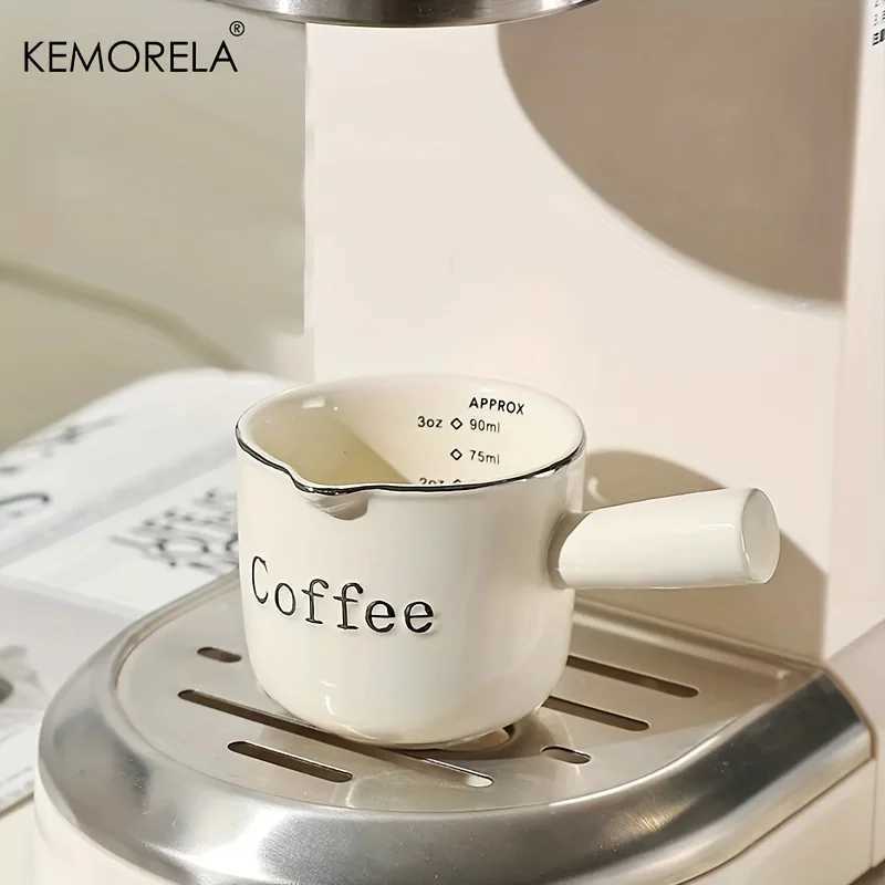 Gobelets kemorela 3oz / 90 ml en céramique mesurer la tasse d'expresso extraction transfert lait avec des outils d'échelle et de cuisine H240425