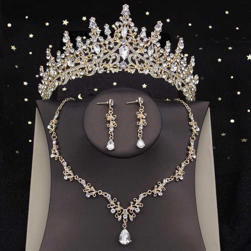 SU9Q CAPELLI DEL CAPILI DEL CAPILI DELLA CHIEDA DI LUGO DI LUSSO CRIDOLE ACQUA ACQUA GIOCHI BRIDALE SET DI TIARA TIARA SINESTONE ORECCHI CONHINE CROHE CONTURA