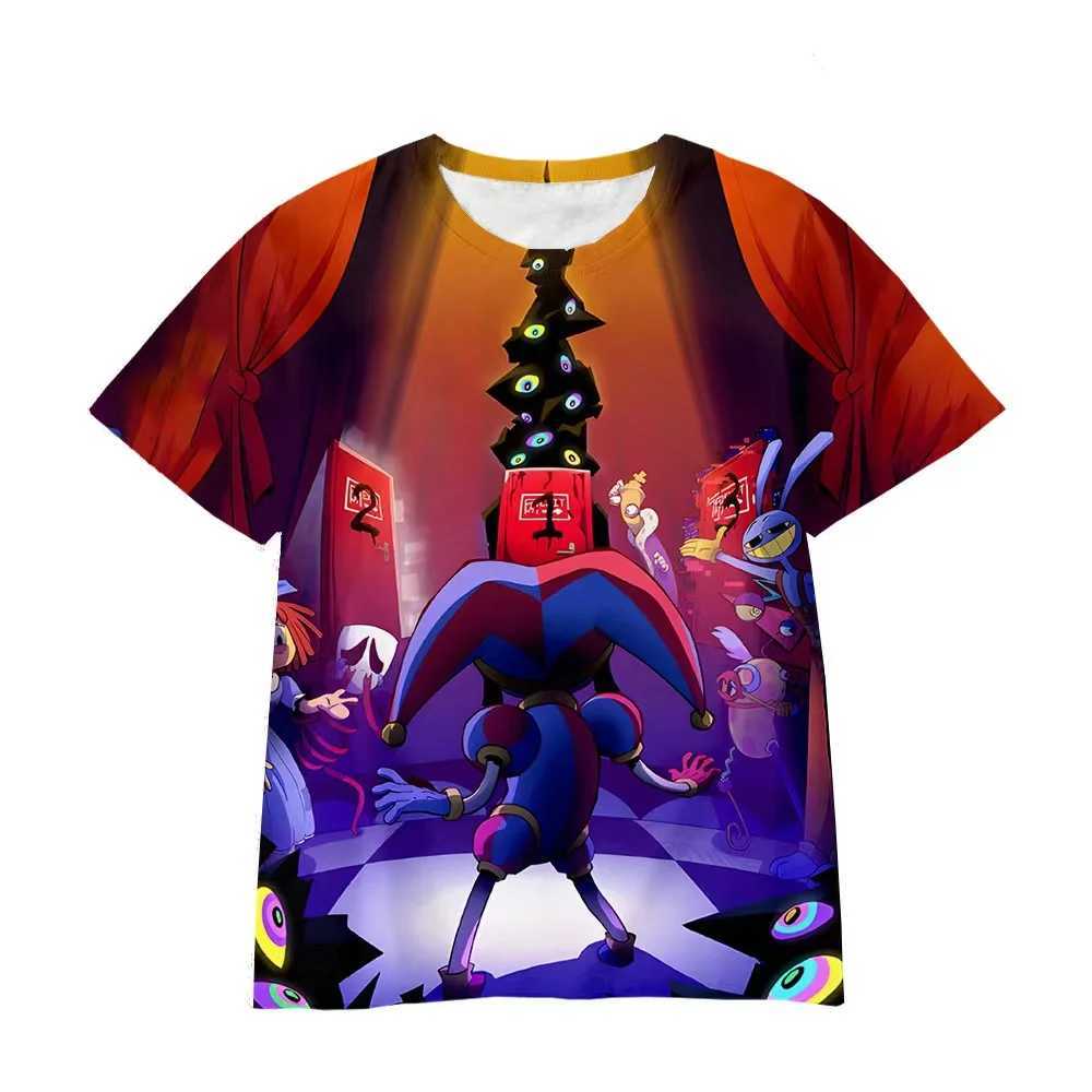 Thirts 2024 The Amazing Digital Circus 3D Tshirt for Men Funny Pomni Caine Magical World Manga Cartoon Women Sleeve Topl2404