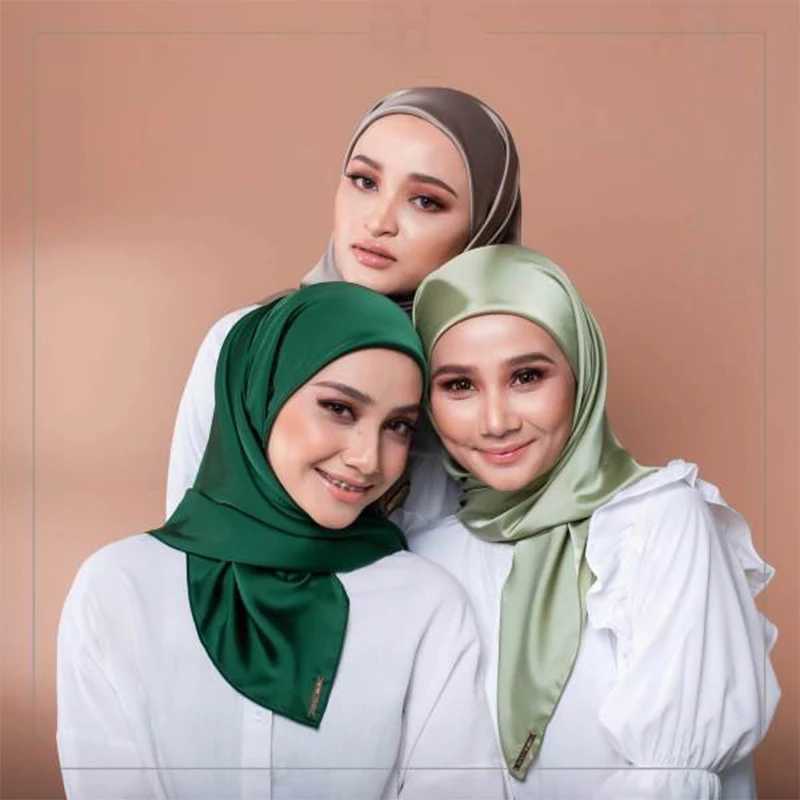 Hijabs muslimsk högkvalitativ vanlig matt satin siden ögonfrans sjal halsduk hijab tudung kvinnor islamisk huvudduk d240425