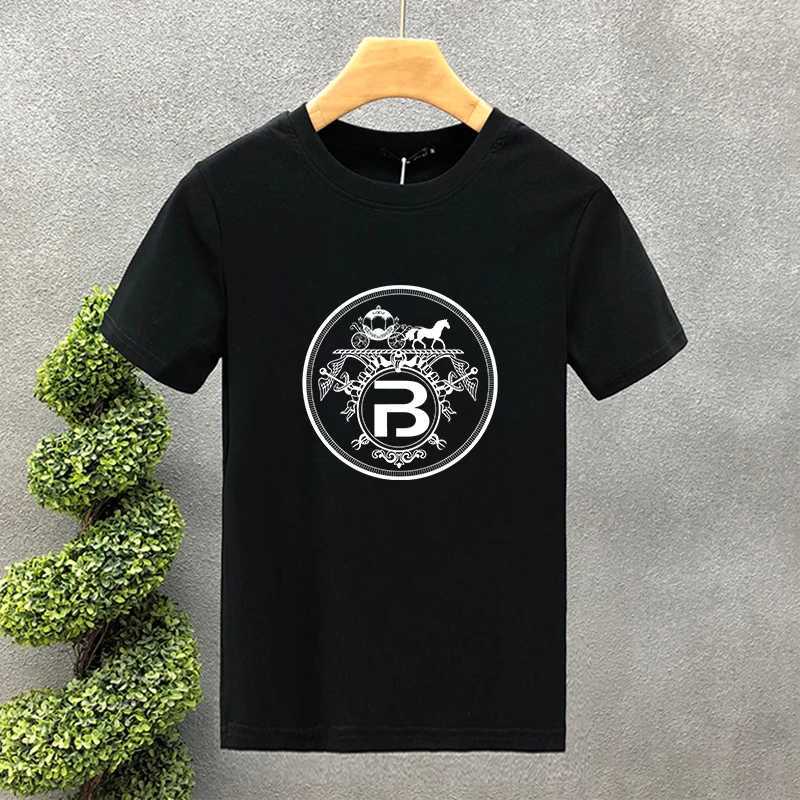 メンズTシャツCAMISETA DE MANGA CURTA DE GRANDES DIMENSES PARA HOMENS E MULHERES DE LUXO CAMISETA B PRINT 100％ALGODO HARAJUKU ALTA QUDADE VERO N 2024 T240425