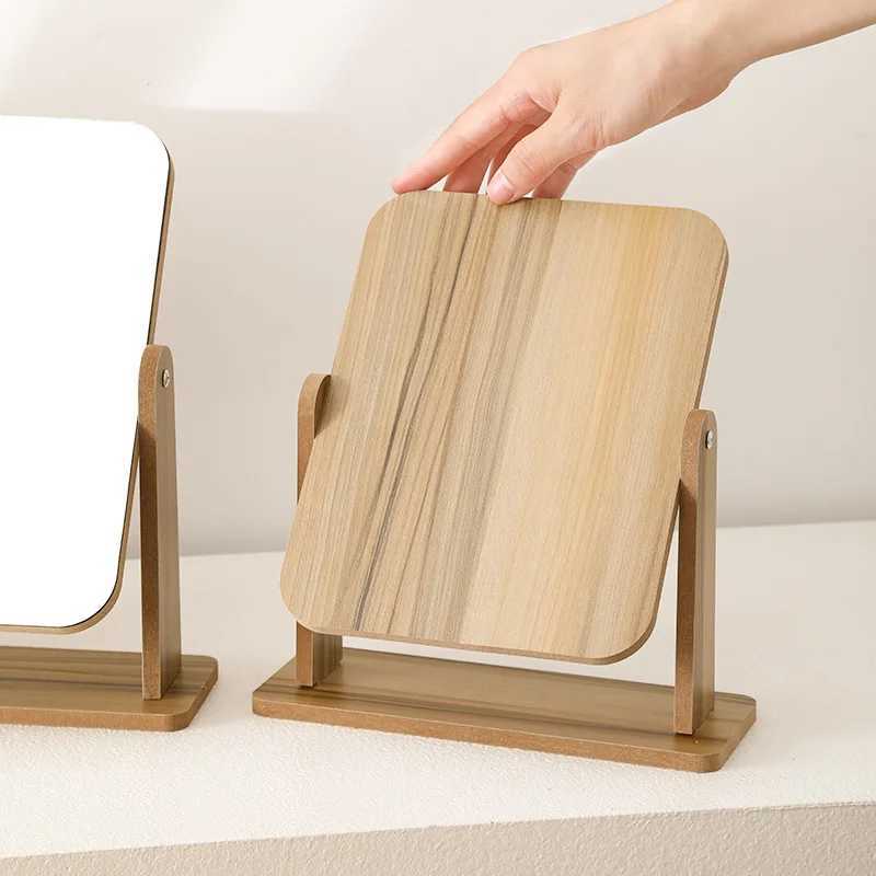 Miroirs en bois massif bourse miroir pivotant des filles de style hd en bois hd miroir étudiant dortoir casse-casseur miroir simple miroir