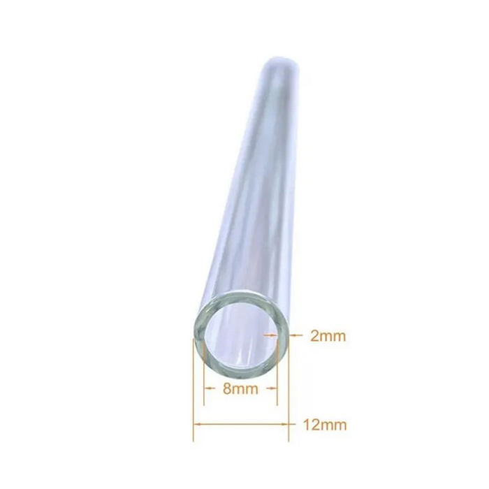 4,0 Zoll Glasrohre wiederverwendbares Glas Strohhalm Rauchrohr 12 mm OD 2 mm ID Wand Pyrex Glas Blasen Klarrohr für Kunstdiy -Zubehör A Free Pinsel