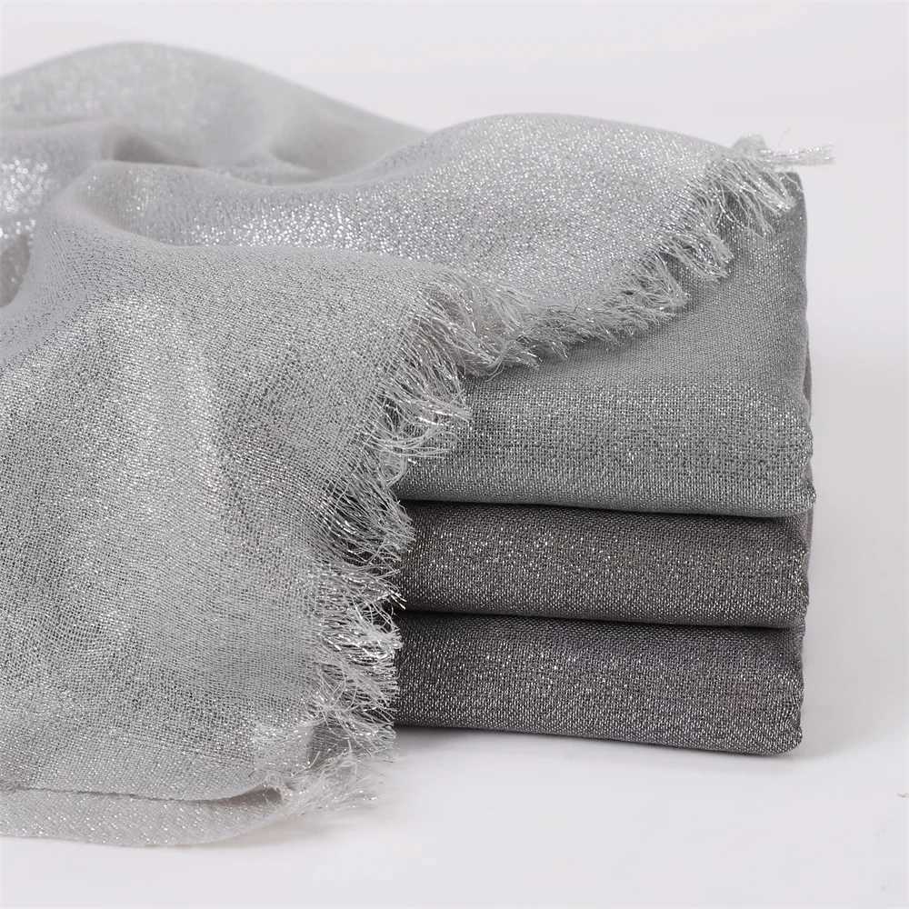 Hijabs lissex paillex scintillement hijabs viscose frange viscose châle châle de haute qualité pashmina volé bufandas musulman hijab cap d240425