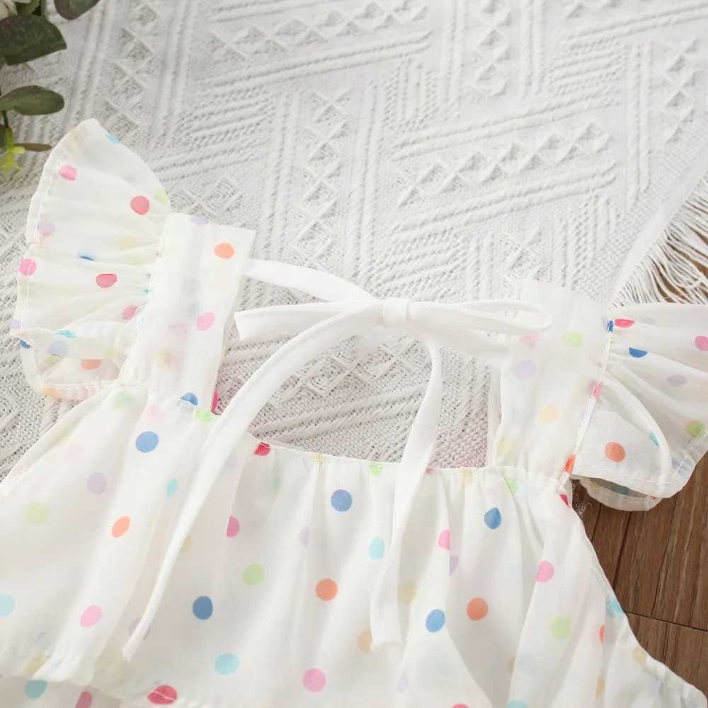 Meisjesjurken witte babymeisjes jurken mouwloze dunne ademende kinderen kleding zomer bloemen casual peuter kinderen kostuum 0 tot 3 jaar oud D240425