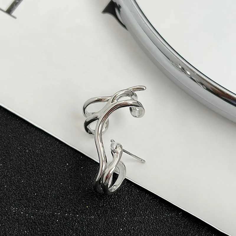 Dangle Chandelier Sliver Color Crystal Snake Ear Clip On Earrings for Women Gothic Piercing Fake Cartilage Ear Cuff Wedding Jewelry Gift