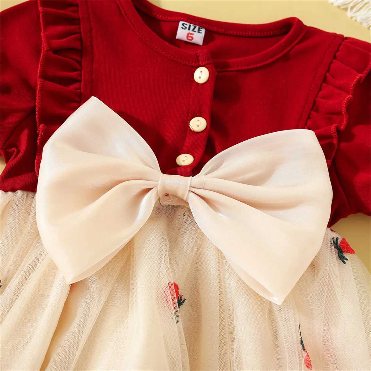 Платья для девочек девочка новорожденная одежда хлопковое красное платье с коротким рукава