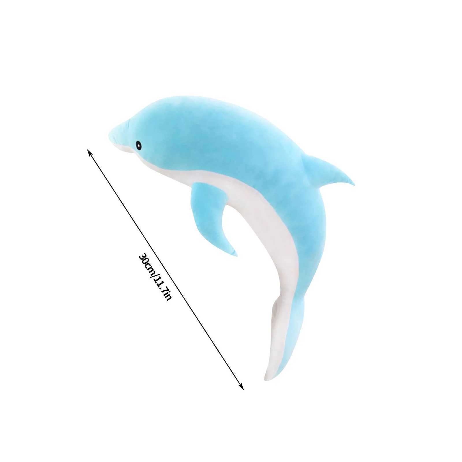 Plyschdockor 30 cm Dolphin Doll Pillow Plush Toy Cute Marine Animal Rag Doll Childrens Dolll2404